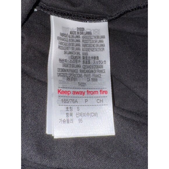 Lacoste Classic Solid Black Cotton Crew Neck TShirt Minimal Design Everyday Wear - Picture 3 of 7